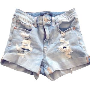 Aero high rise midi jean shorts